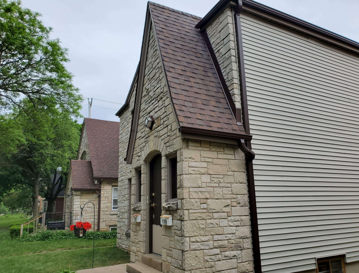 Royal Brown gutter system installation in Milwaukee