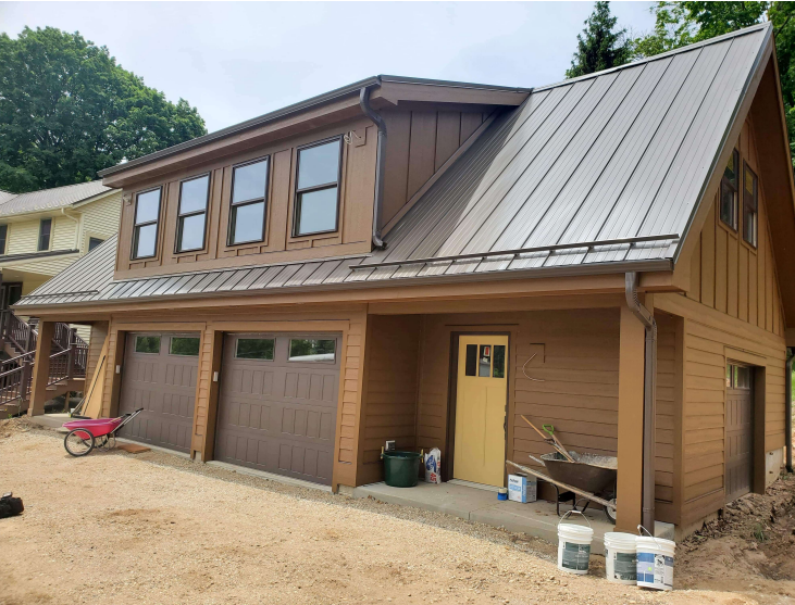 Musket Brown gutter system installed in Mukwonago home