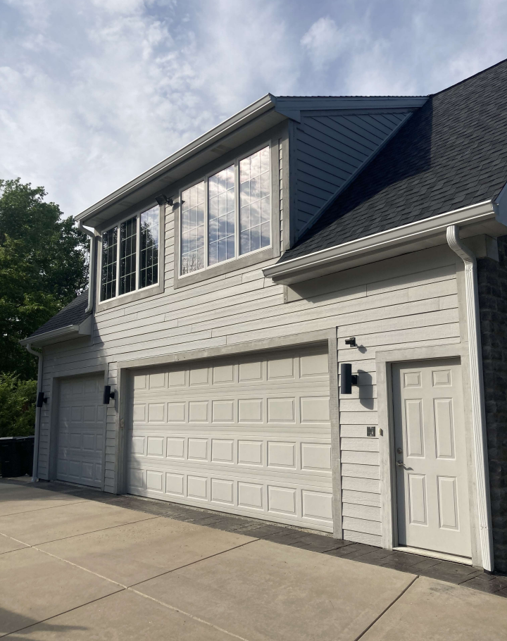 New Silver Gray gutter system in New Berlin